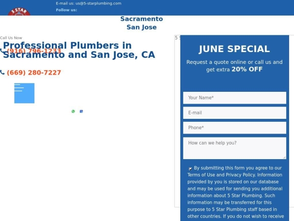 5-starplumbing.com